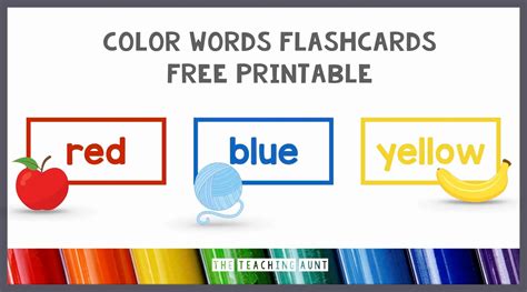 Color Words Flashcards Free Printable - The Teaching Aunt