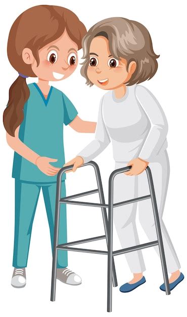 Premium Vector | Nurse with patient cartoon character