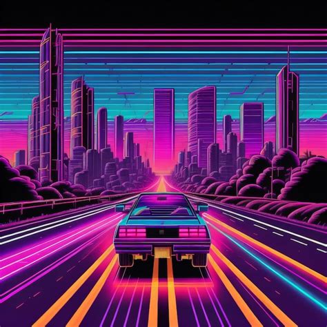 Premium AI Image | Neon art of a futuristic city