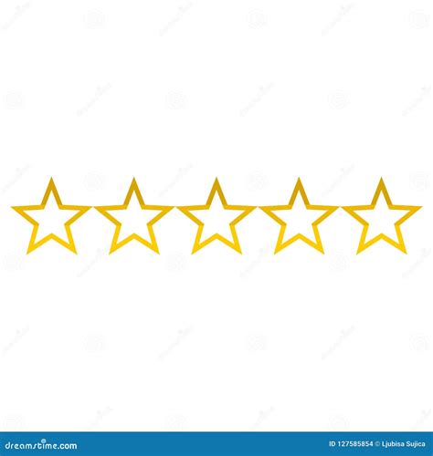 5 Stars Concept, Five Gold Stars Icon Stock Illustration - Illustration of success, place: 127585854