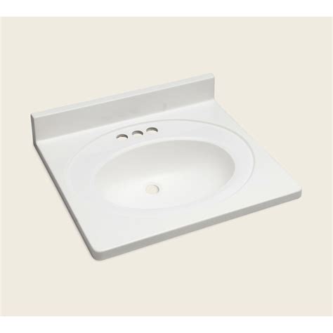 Style Selections Vanity White Cultured Marble Integral Single Sink ...