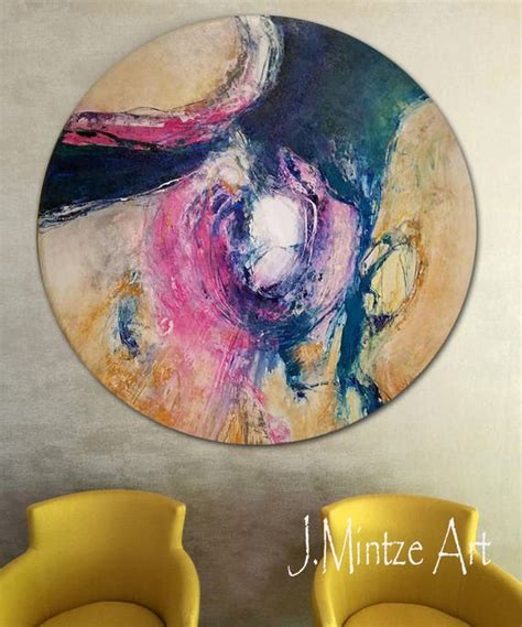 Round Abstract Art Original Art Handpainted Art Original | Etsy