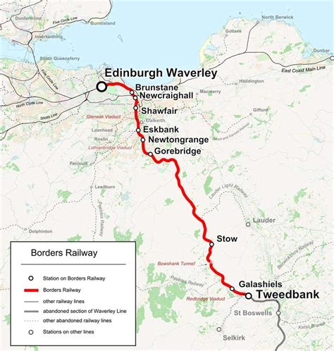 Borders Railway Stations Map