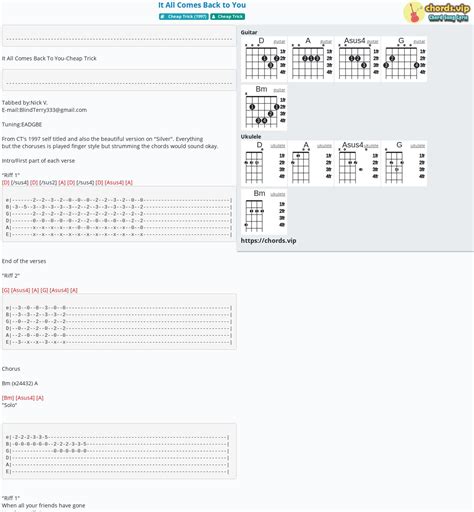 Chord: It All Comes Back to You - tab, song lyric, sheet, guitar ...