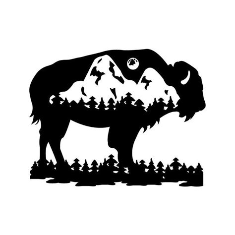 Buffalo Landscape - Crafty Canada Studio | Animal line drawings ...