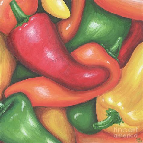 Chili Peppers Painting by Jeannette Bowen - Fine Art America