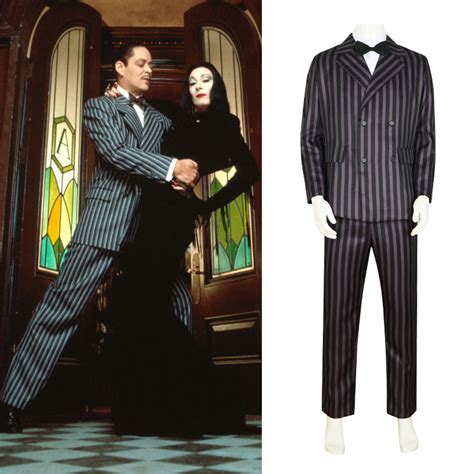 The Addams Family Cosplay Gomez Addams Costume Men’s Stripe Suits ...