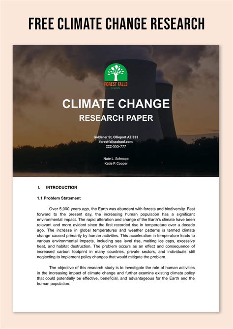 Climate Change Research Paper Template in PDF, Word, Google Docs - Download | Template.net