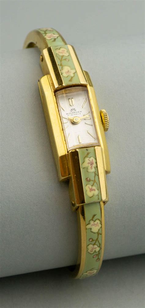 Lot - LADIES BUCHERER GOLDTONE AND ENAMEL WATCH