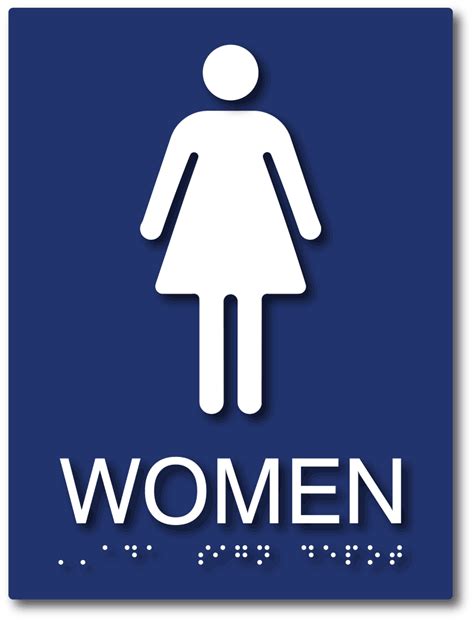 Women's Restroom Signs with Tactile Text and Grade 2 Braille – ADA Sign Depot