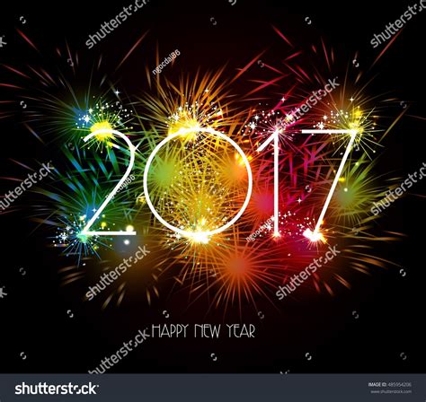 Happy New Year 2017 Fireworks Colorful Stock Photo 485954206 : Shutterstock