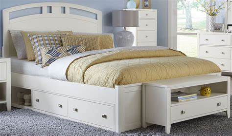 Pulse White Queen Arch Panel Bed With Storage, 33023NS, NE Kids