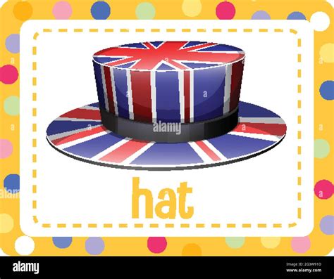 Vocabulary flashcard with word Hat illustration Stock Vector Image ...