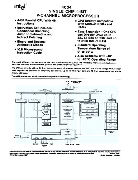 Intel 4004 Datasheet - DocsLib