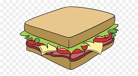 How To Draw Sandwich - Regular Cold Sandwich Drawing Clipart (#1945668) - PinClipart