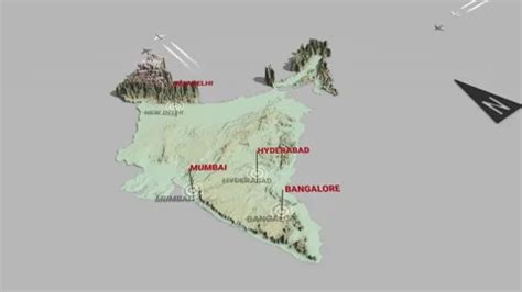 3d terrain map India | Stock Video | Pond5