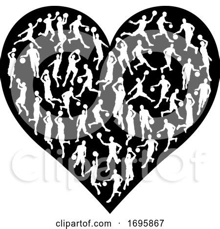 Bsketball Heart Silhouette Concept by AtStockIllustration #1695867