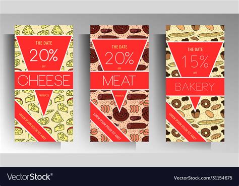 Grocery store banner template set the color Vector Image