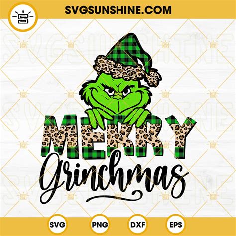 Green Plaid And Leopard Grinch Christmas SVG, Merry Grinchmas SVG ...