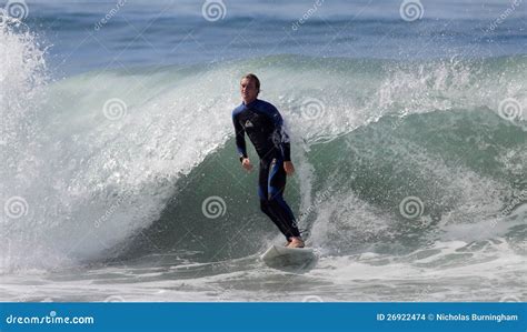 Manhattan Beach Surfing editorial stock image. Image of beach - 26922474