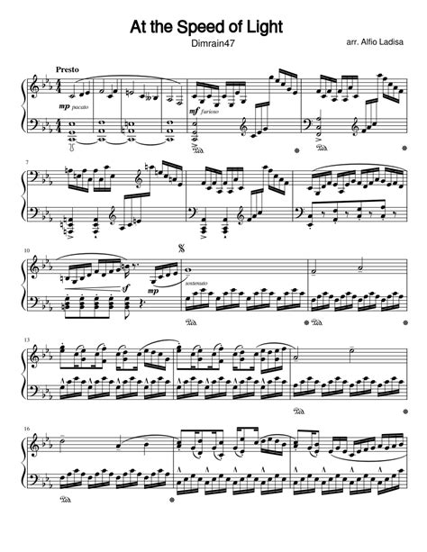 At the Speed of Light - Dimrain47 Sheet music for Piano (Solo) | Musescore.com