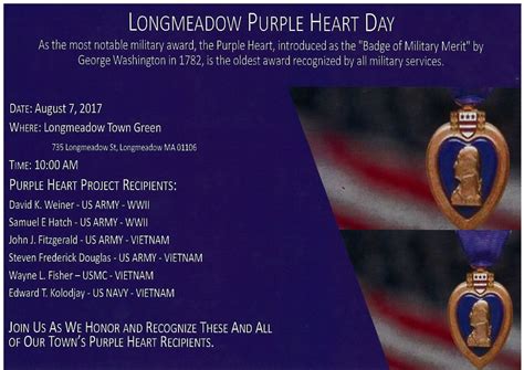 Longmeadow Purple Heart recipients to be honored - masslive.com