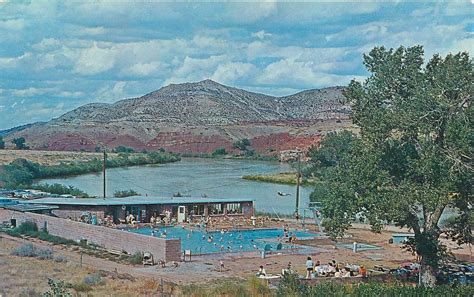 DOUGLAS, WY Wyoming Jackalope WARM SPRINGS PLUNGE c1950s Cars Roadside | United States - Wyoming ...