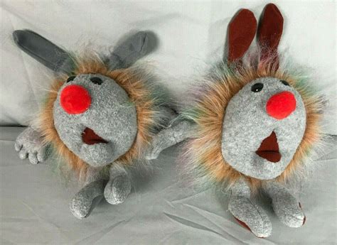 Vintage The Big Comfy Couch Dust Bunnies Fuzzy & Wuzzy 1995 Plush ...