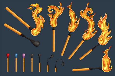 Matches and Fire Vector Graphic by onoborgol · Creative Fabrica