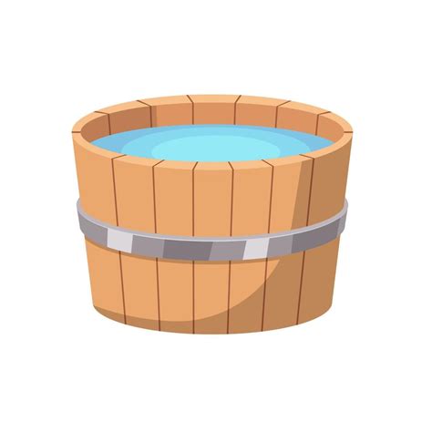 Wooden tub vector isolated 14016615 Vector Art at Vecteezy