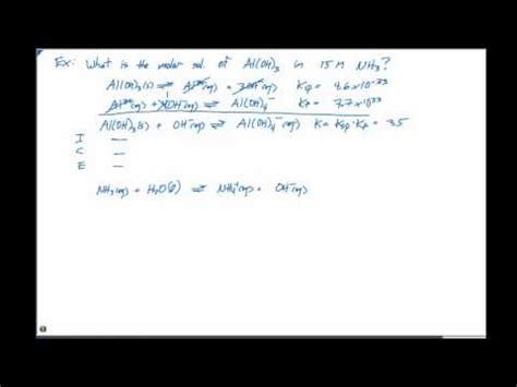 Molar Solubility of Al(OH)3 in 15 M NH3 - YouTube