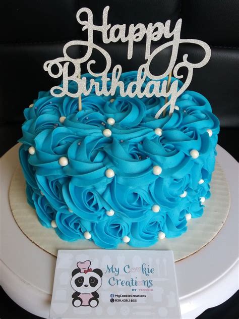 Happy birthday blue cake | Cupcake cakes, Cake, Cute cakes