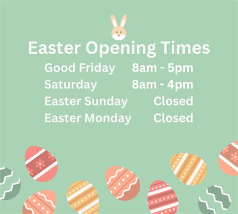 Store Opening Times - Easter Bank Holiday Weekend 2024 | Torne Valley