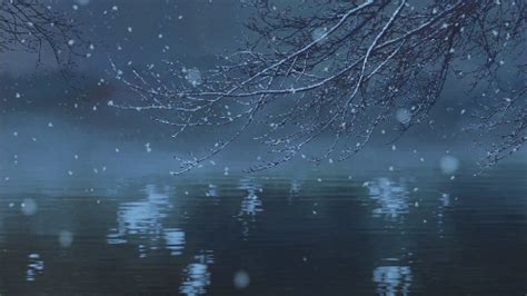 gif snow winter gifs anime water Makoto Shinkai scenery river imadethis ...