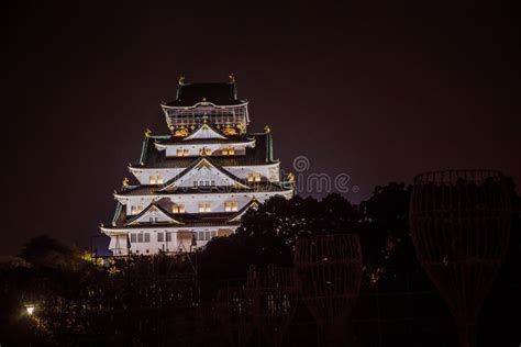 Osaka Castle Night Illumination the Greatest Light Show in Osaka Stock ...