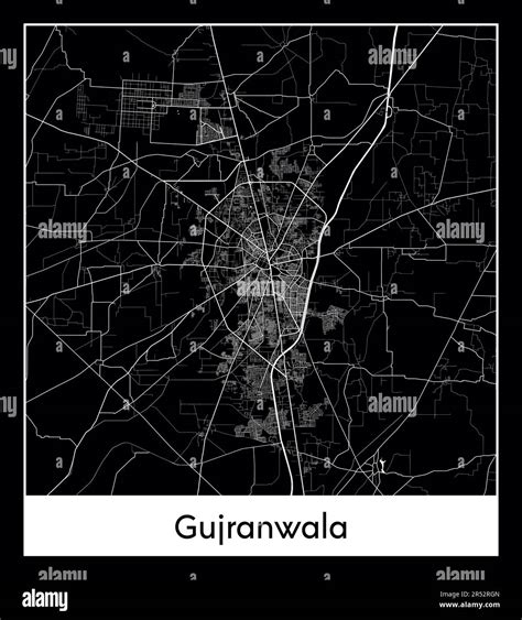 Minimal city map of Gujranwala (PakistaMinimal city map of Gujranwala (Pakistan Asia)n Asia ...