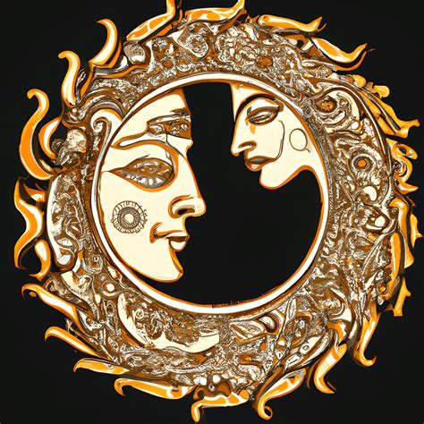 Ornate Cover of the Sun and Moon Vector · Creative Fabrica