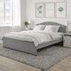 HAUGA Upholstered bed frame, Vissle gray, Queen - IKEA