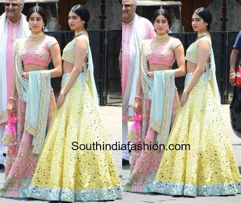 Janhvi and Khushi in Manish Malhotra at Sonam Kapoor's Wedding – South India Fashion