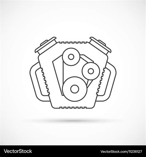 Car engine outline icon Royalty Free Vector Image