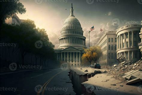 Washington dc earthquake on capitol and mall Illustration 23967373 ...