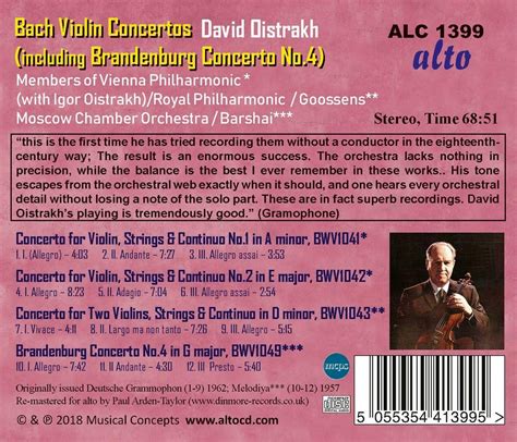 David Oistrakh - Bach's Instrumental Works - Discography