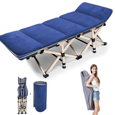 72.8" Outdoor Portable Folding Bed Cot Military Hiking Camping Sleeping Bed & Mattress for ...