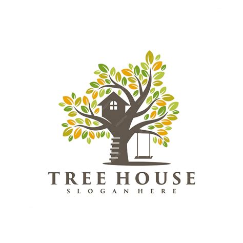 Premium Vector | Tree house logo vector