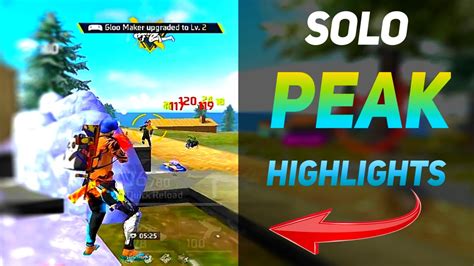 SOLO Gameplay in Peak 😱 free fire - YouTube