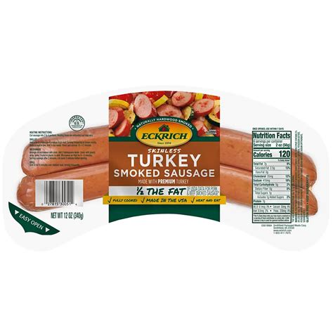 Eckrich Skinless Turkey Smoked Sausage - Shop Sausage at H-E-B