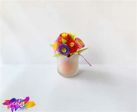 How To Make A Construction Paper Flowers Bouquet - Color Me Crafty