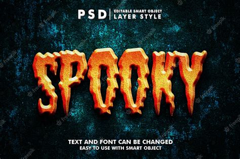 Premium PSD | Spooky 3d text effect premium psd with smart object