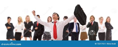 Happy Businessman and His Team Stock Image - Image of person, meeting: 7221753