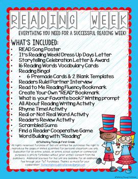 Reading Week - Print and Go Activities to Celebrate Reading | TpT